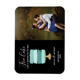 Free Cake Funny Modern Foto Hochzeit retten das Da Magnet