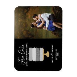 Free Cake Funny Modern Foto Hochzeit retten das Da Magnet
