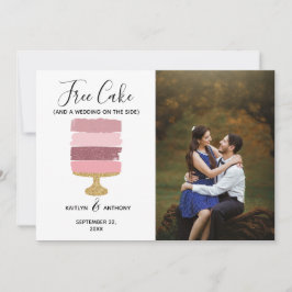 Free Cake Funny Modern Foto Hochzeit retten das Da Save The Date