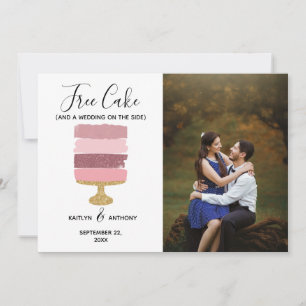 Free Cake Funny Modern Foto Hochzeit retten das Da Save The Date