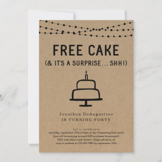 Free Cake Funny Überraschung Geburtstagsparty Einl Einladung