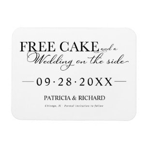 Free Cake Funny Wedding rettet das Datum Magnet