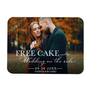 Free Cake Funny Wedding Save the Date Foto Magnet