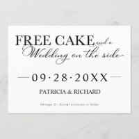 Free Cake Funny Wedding Save the Date Non Foto