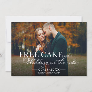 Free Cake Funny Wedding Save the Date Volles Foto  Einladung