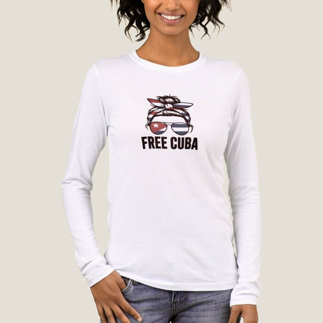 Free Cuba – Cuban Freedom Protest Woman  Tri-Blend Shirt (Vorderseite)
