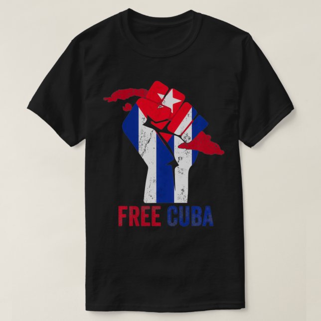 Free Cuba Patria Y Vida Distressed Cuba SOS Cuba T-Shirt (Design vorne)