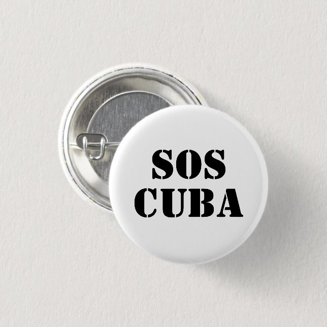 Free Cuba SOS Cuba Button-Taste Button (Vorne & Hinten)