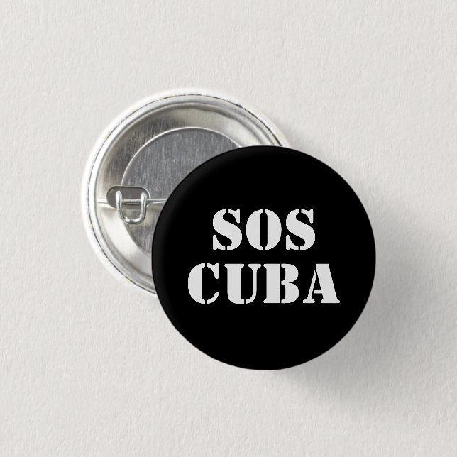 Free Cuba SOS Cuba Button-Taste Button (Vorne & Hinten)