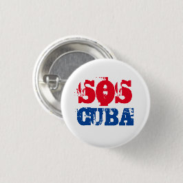 Free Cuba SOS Kuba Rot Blau Button