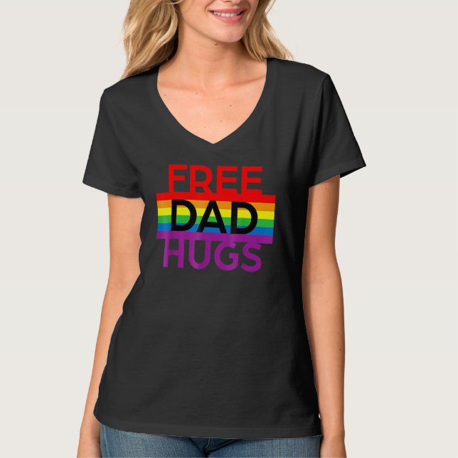 Free Dad Hugs Lgbt Pride Social Movement T-Shirt (Vorderseite)