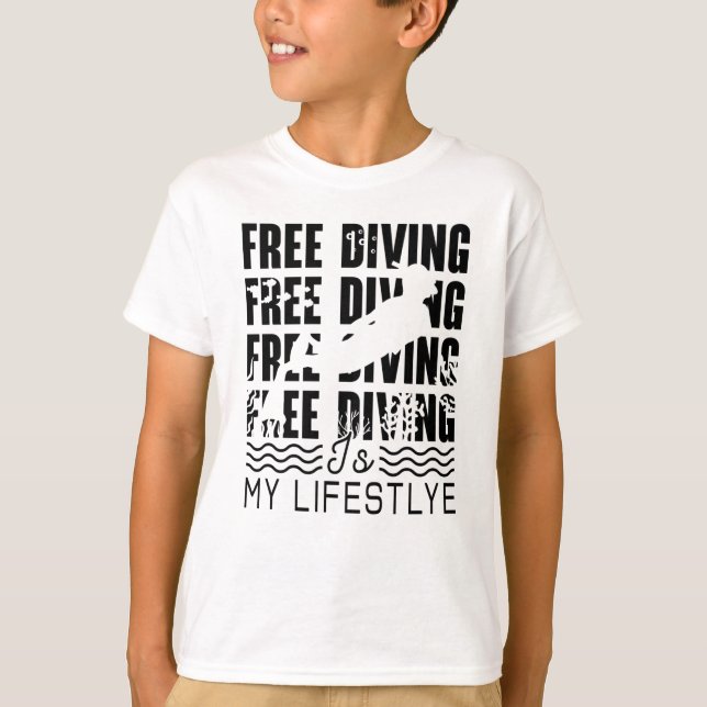 Free Diving Is My Lifestyle Apnoe Freediver Dive T-Shirt (Vorderseite)
