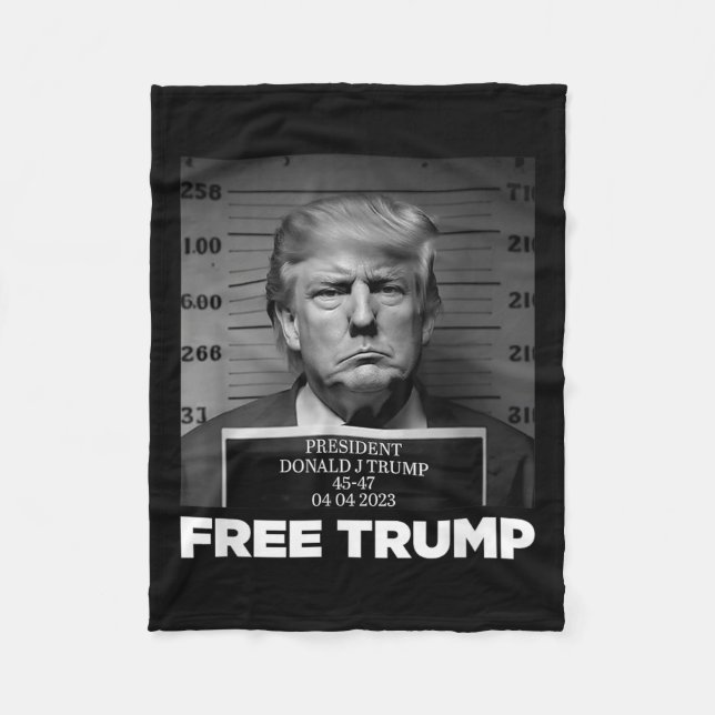Free Donald Trump Mugshot Fleecedecke (Vorderseite)