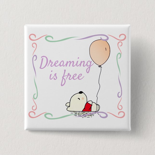 Free Dreams Bär mit Balloons Button (Vorderseite)