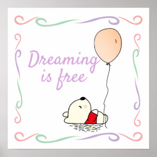 Free Dreams Bär mit Balloons Poster