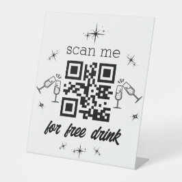 Free Drink qr Code stilvoll chic Sockelschild
