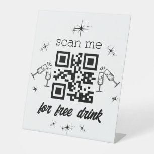 Free Drink qr Code stilvoll chic Sockelschild