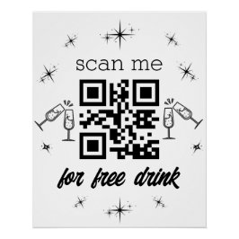 Free Drink qr Code stilvoll modern Poster