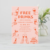 Free Drinks Funny Foto Qrcode Hochzeit