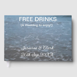 Free drinks save the date beach wedding add name  gästebuch