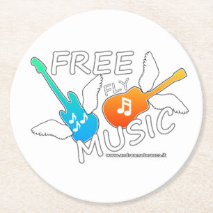 Free Fly Music Runder Pappuntersetzer