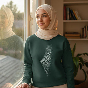 Free Gaza Free Palestine Map Cloud Word Sweatshirt