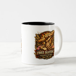 Free Gluten! Funny Bread Lover Coffee Mug Zweifarbige Tasse