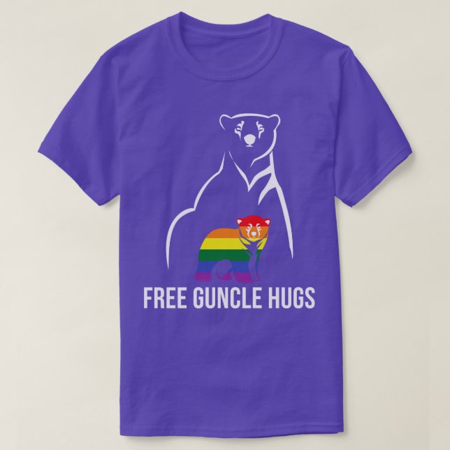 Free Guncle Hugs Gay Pride LGBT Rainbow Men Gay Un T-Shirt (Design vorne)
