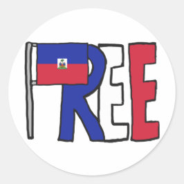 Free Haiti Runder Aufkleber