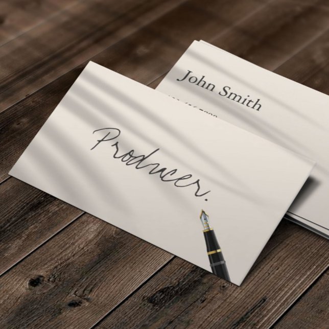Free Handwriting Script Producer Business Card Visitenkarte (Von Creator hochgeladen)