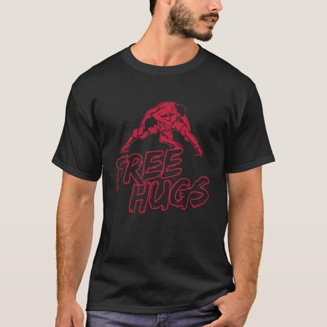 FREE HUG Freestyle Wrestling Sport   Wrestler  3 T-Shirt (Vorderseite)