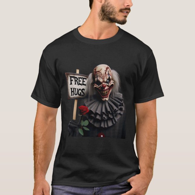 Free Hugs Beängstigend Clown Valentine Halloween H T-Shirt (Vorderseite)
