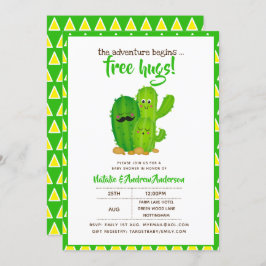 Free Hugs Cacti Familie Modernes Gelb Grün Einladung