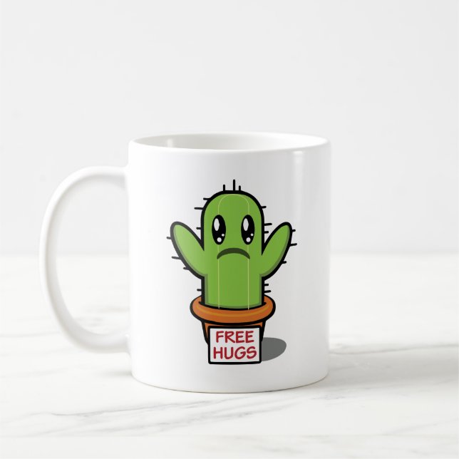 Free Hugs Cactus Coffee Tasse - Funny Succulent Li (Links)