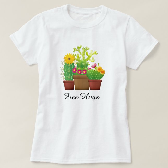 Free Hugs Cactus Garden Women's White T - Shirt (Design vorne)