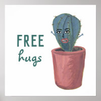 FREE HUGS CRAZY CACTUS LADY lustig