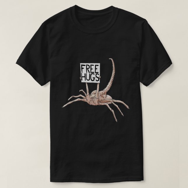 Free Hugs Creepy Alien Meme Design T-Shirt (Design vorne)