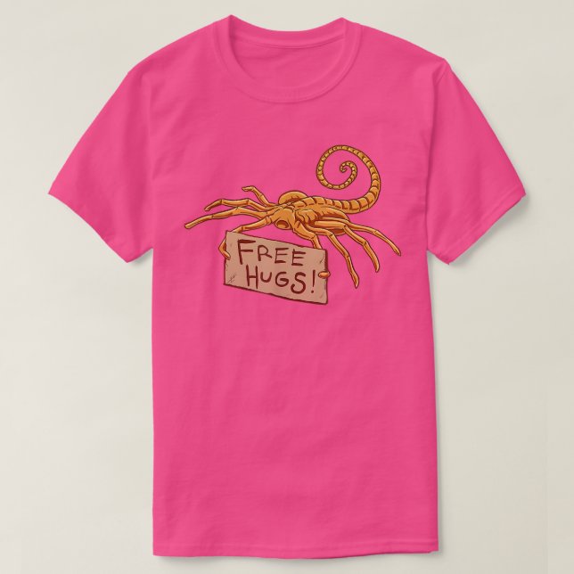 Free Hugs Funny Facehugger Aliens  T-Shirt (Design vorne)