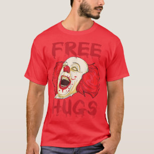 Free Hugs Halloween Evil Killer Scary Clown Horror T-Shirt