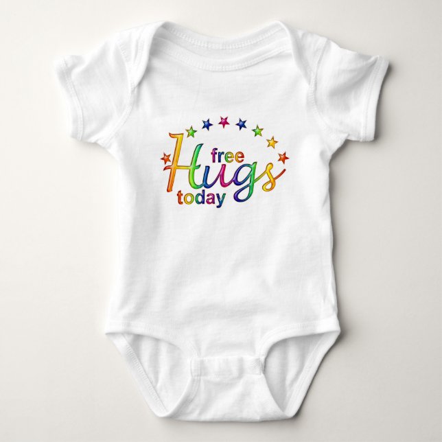 FREE HUGS HEUTE BABY STRAMPLER (Vorderseite)