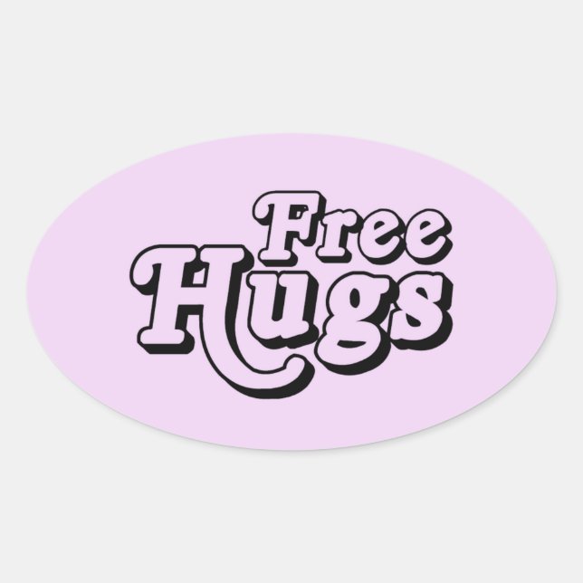 FREE HUGS OVALER AUFKLEBER (Vorderseite)