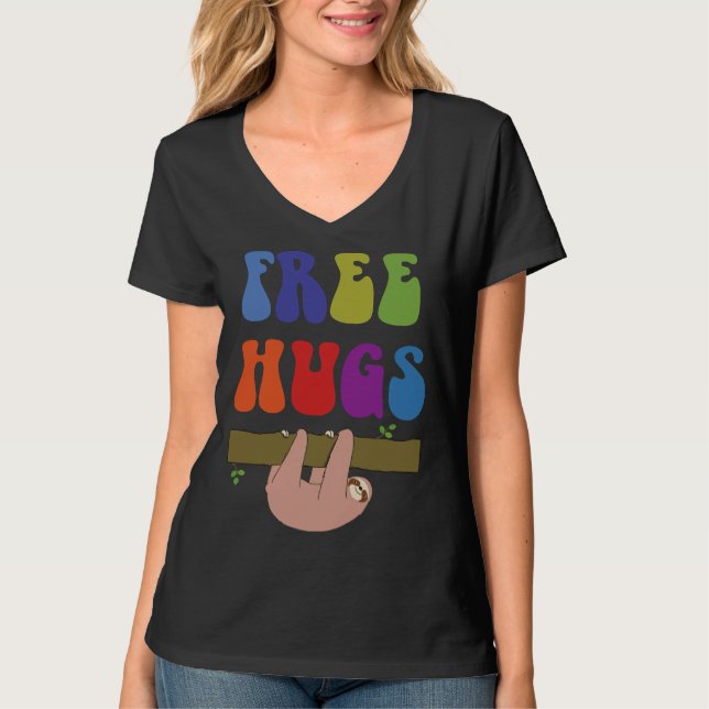 Free Hugs Sloth T-Shirt (Vorderseite)