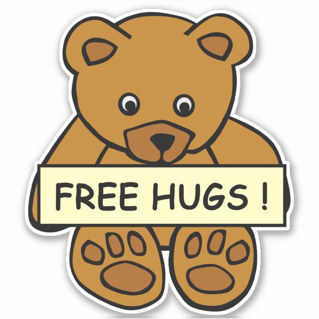 Free Hugs Teddy Aufkleber (Vorderseite)