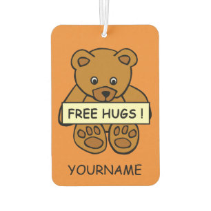 Free Hugs Teddy Custom Name & Color Air Frisner Autolufterfrischer