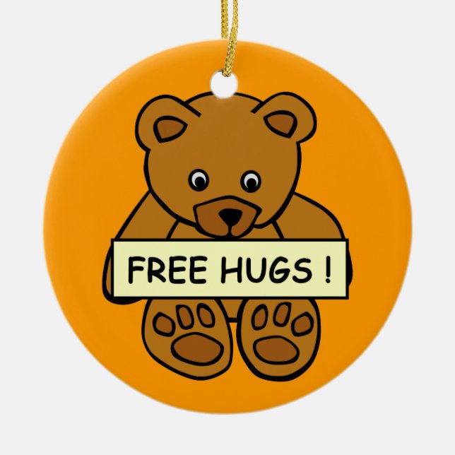 Free Hugs Teddy Ornament (Vorne)
