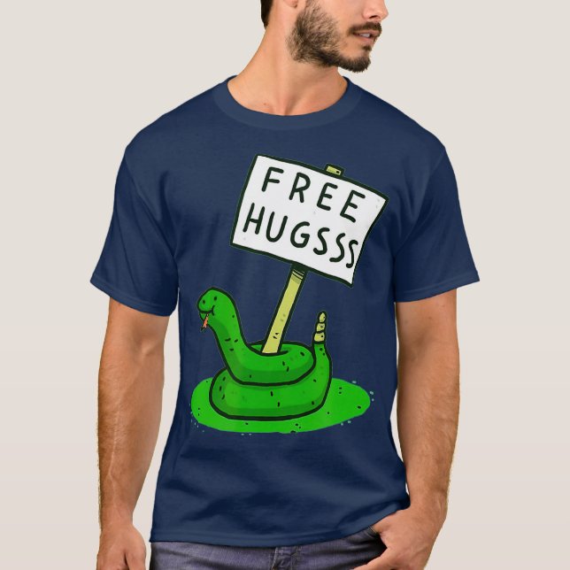 Free Hugsss Funny Cute Snake Hug Lovers T-Shirt (Vorderseite)