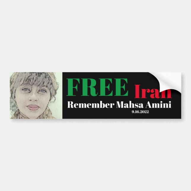 FREE IRAN ERINNERN Mahsa Amini Autoaufkleber (Vorne)
