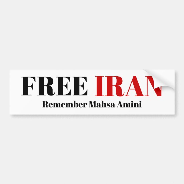 FREE IRAN ERINNERN Mahsa Amini Autoaufkleber (Vorne)