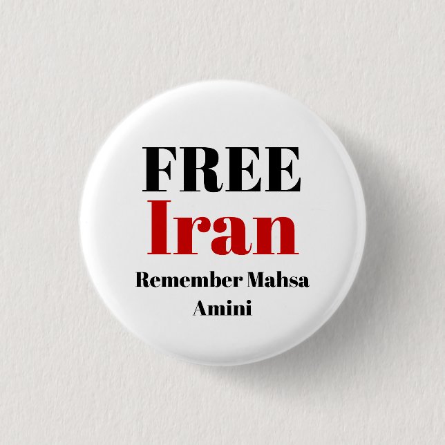 FREE IRAN ERINNERN Mahsa Amini Button (Vorderseite)