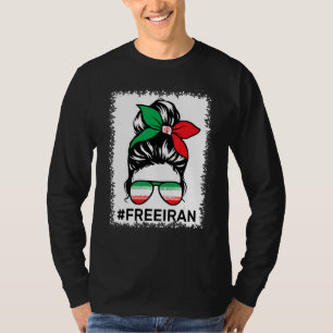 Free Iran Women Life Freedached Messy Bun II T-Shirt